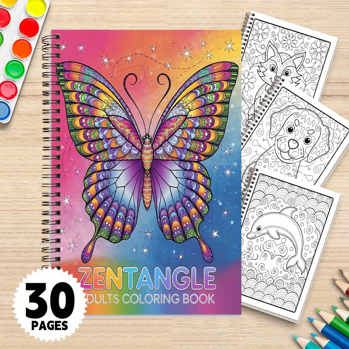 TEMU 1pc Starry Adult Coloring Book For Adults - 30-page Relax Art Book With Patterns, Star & , Christmas & New Year Relaxation Gift For Adults, For Art Enthusiasts, Nature