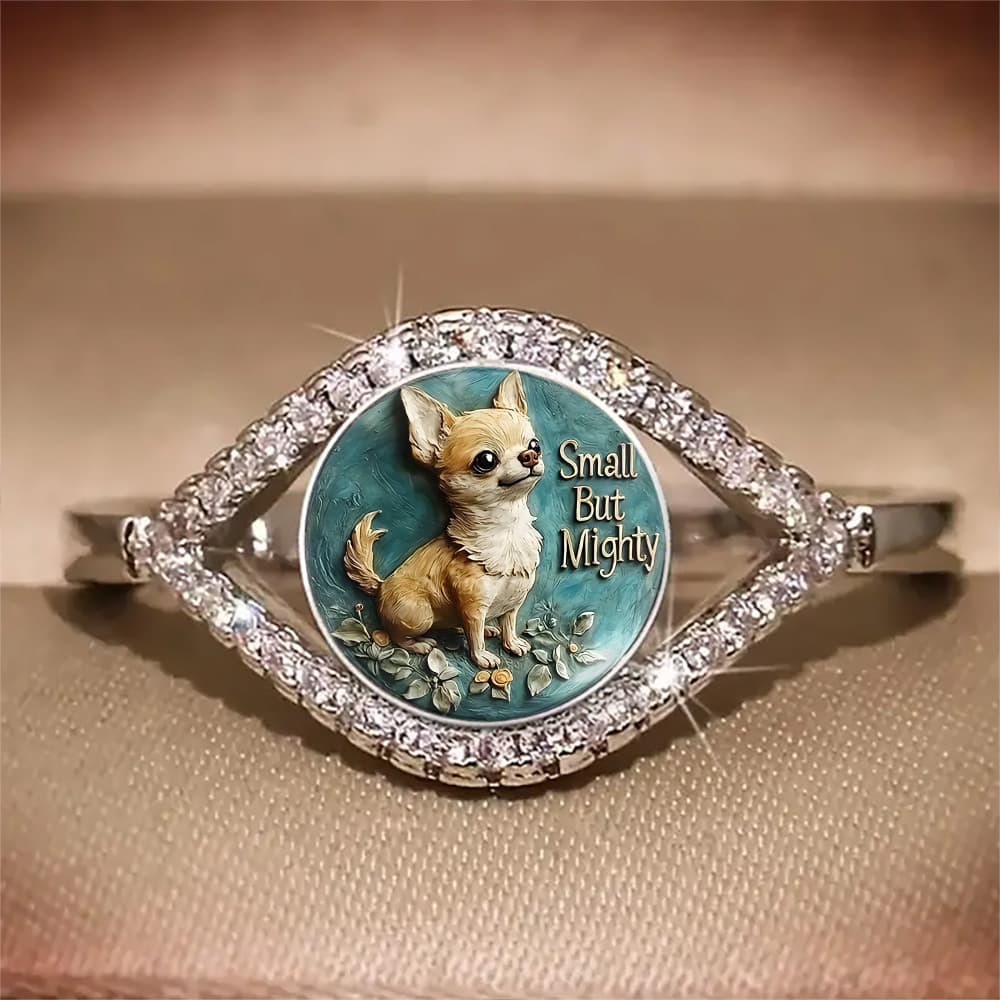 TEMU Shining Small Dog Sculptures, And Cute, Art Rings, Exquisite Inspiration Jewelry For Fashionable Wear, Ideal Gifts And Trendy