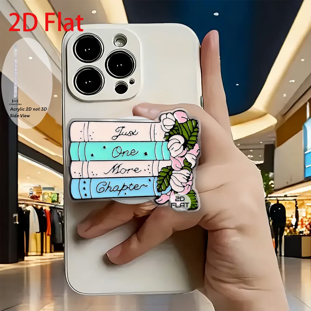 TEMU 2d Flat Flower, Acrylic Retractable Mobile Phone Holder, Pop-up Mobile Phone Holder