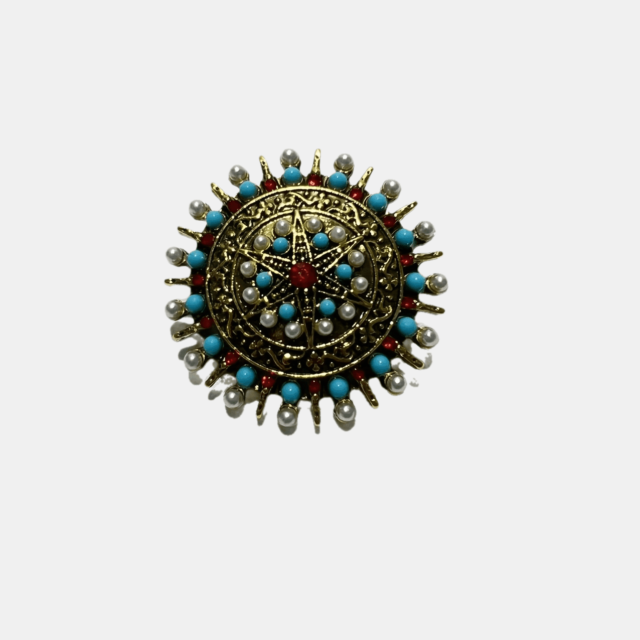 TEMU 1pc Of Bohemian Style Disc Pearl Brooch Women's Temperament Corsage Niche Design Sense Pin Additions