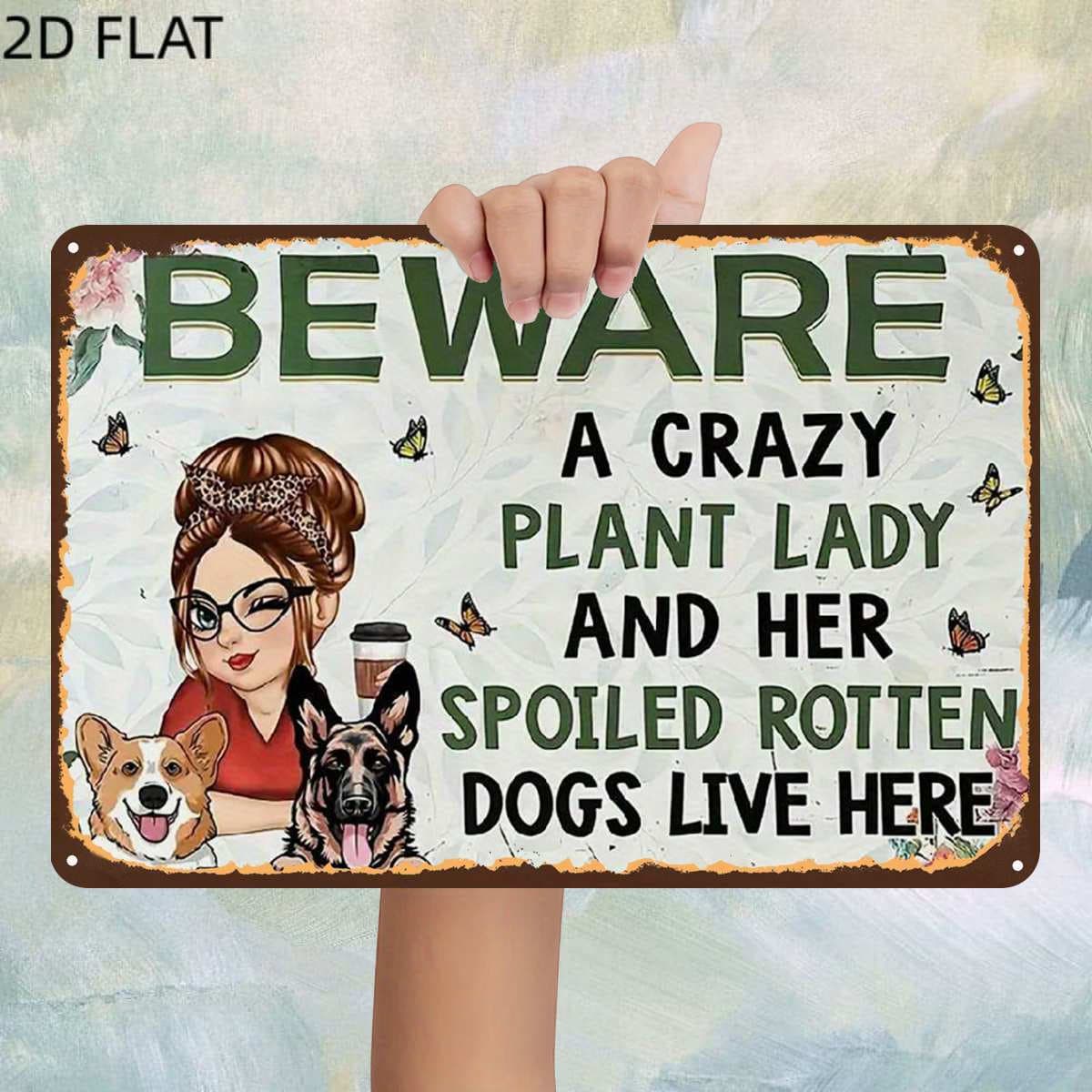 TEMU 2d Flat, 1pc, Vintage Beware: A And Her Dogs Live Here Metal Iron Sign, Pre-drilled Holes, Kitchen, And Office Wall Decoration, Home Decor Metal Signs, Office Decor, Toilet Decoration