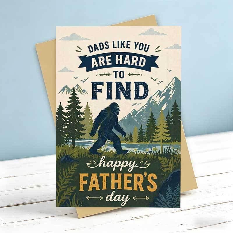 TEMU 1 Greeting Card + 1 Envelope Fathers Day Greeting Card, Walking In Landscape Dads Are , Suitable For Father, Fathers Day Vintage Artistic Style Greeting Card