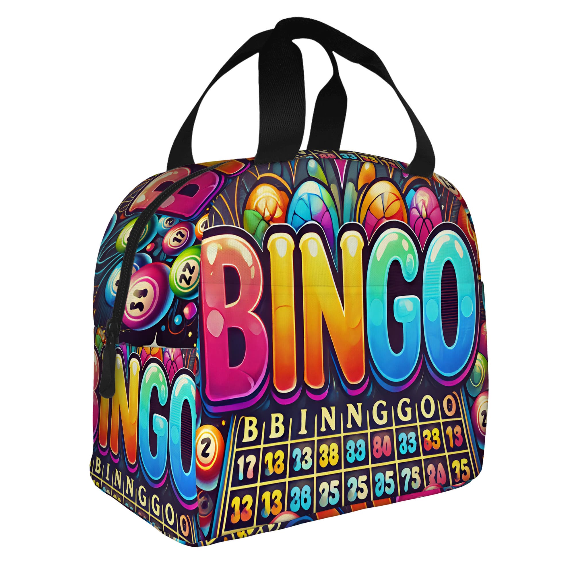 TEMU 1pc, Vibrant Bingo Game Fun Printed Thermal Bag, Insulation Bag, Insulated Bag, Not For Food Contact, Suitable For Home, Restaurant, Office, Unisex Portable Reusable, Insulated And Refrigerated