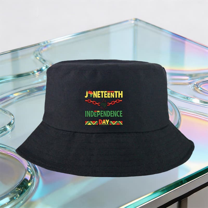 TEMU 1 Juneteenth Day Pattern Print Bucket Hat, Unisex Outdoor Sports Style, Suitable For , Anniversaries, Street Fashion, Trendy And Fashionable For Men And Women