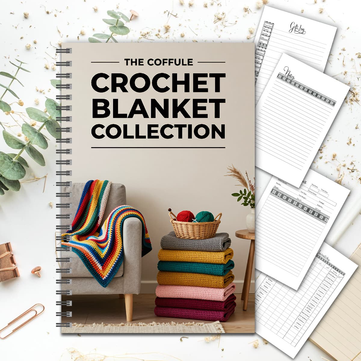 TEMU Beginner Crochet Spiral Notebooks, Learn Basic Stitches, Spiral Bound Portable Journal For Knitting & Crochet Lovers, Yarn Log Book To Track Crochet Notes
