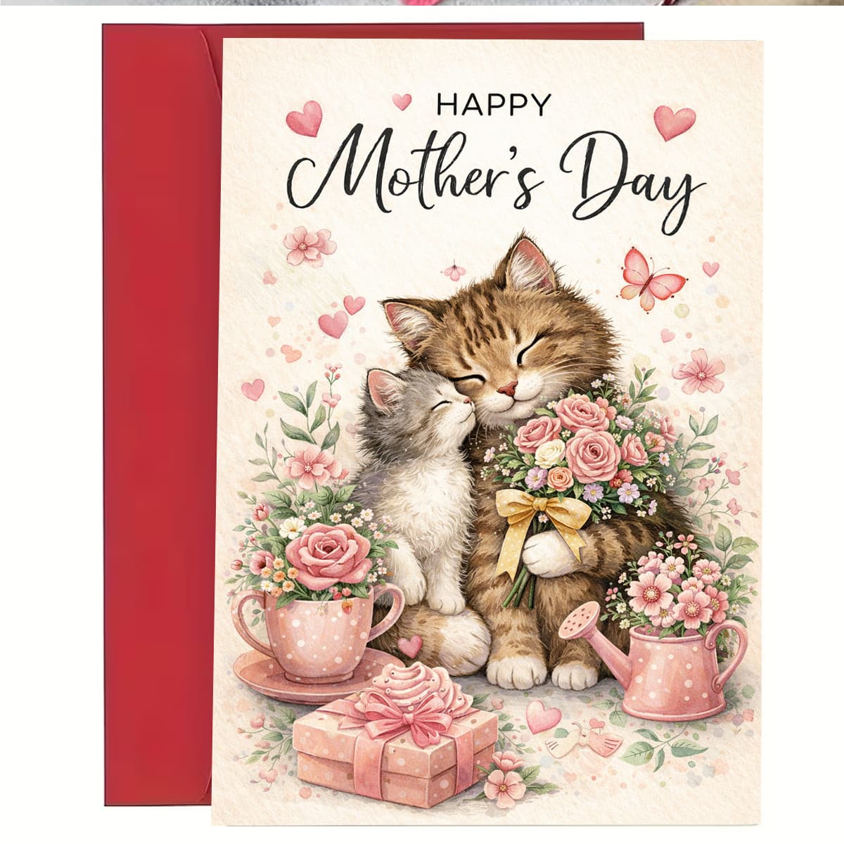 TEMU A Warm Card Featuring A Bouquet And 2 , Symbolizing Gratitude And Love, Perfect For To Mom