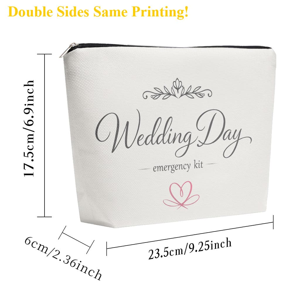 TEMU 1pc Wedding Day Emergency Kit Linen Cosmetic Bag | Large Capacity Toiletry Pouch With Zipper Closure, Cute Fashion Wallet, Portable Storage Bag, Travel Cosmetic Bag, Holiday Gift