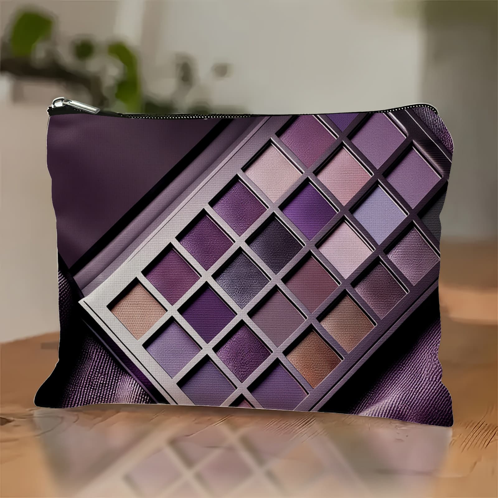 TEMU 1pc Purple- Eyeshadow Palette & Bag - Compact Travel Toiletries Organizer Suitable For Daily Use, Suitable For Technicians, Birthday Gift For Men &, Multi-use Palette Case For -the- Beauty