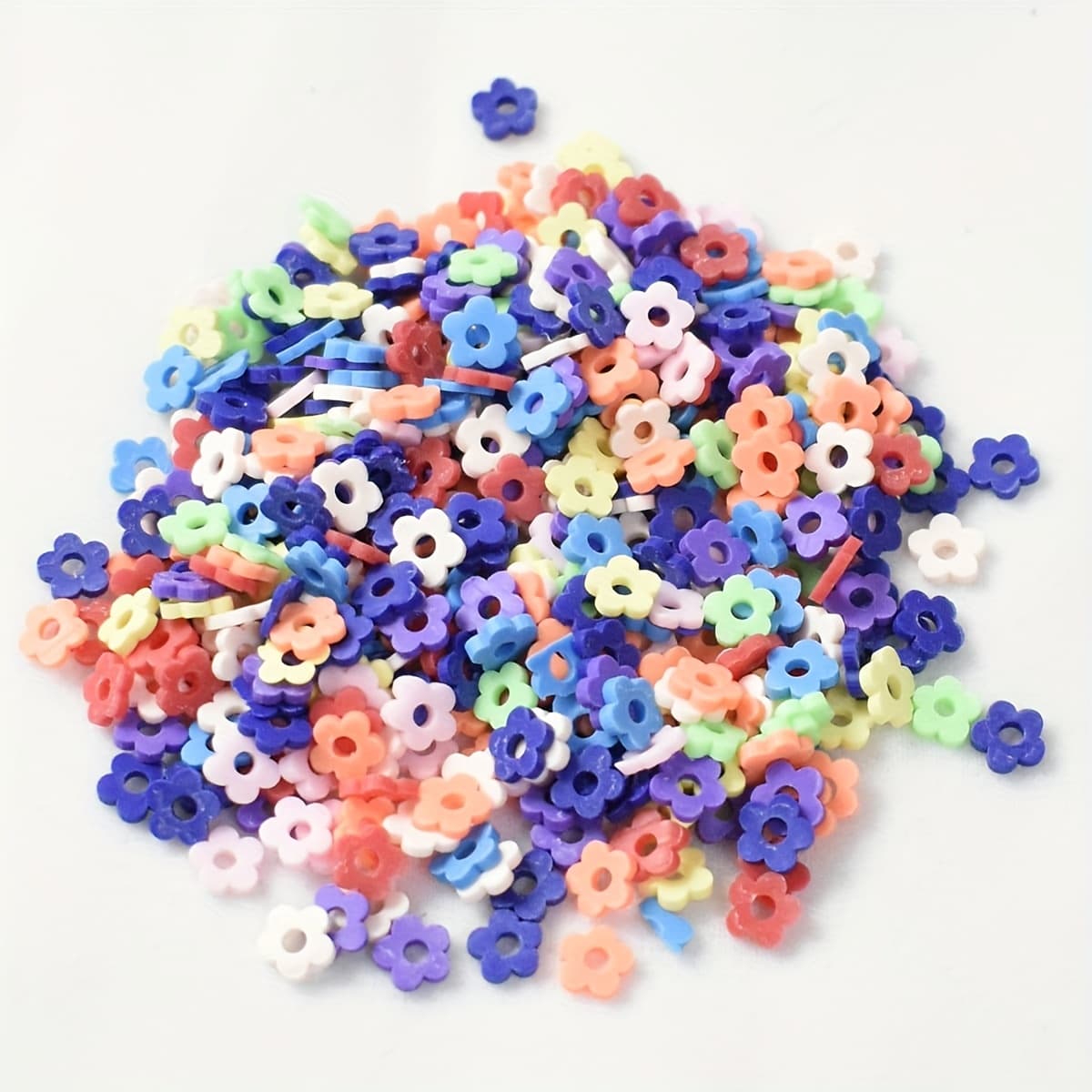 TEMU 3 Set 1050pcs 6mm Polymer Clay Flower Partition Mixed Color Beads, For Diy Bracelet Necklace Handicrafts Small Business Jewelry Making Supplies