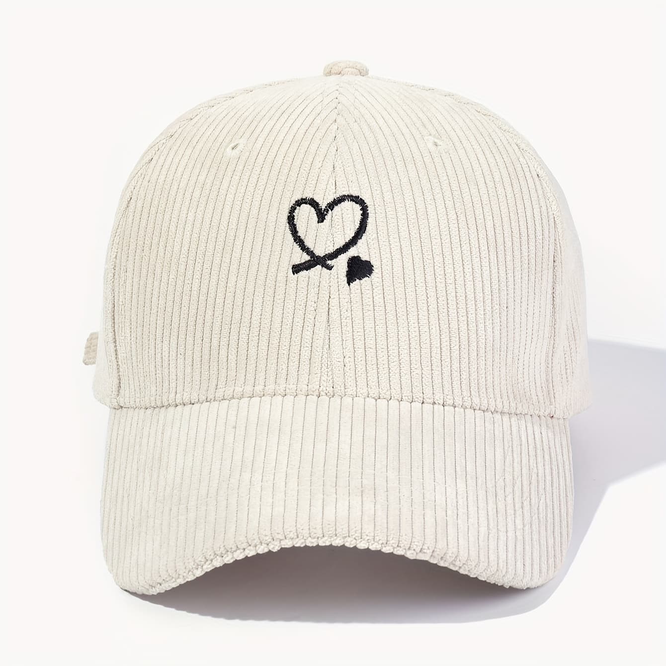 TEMU 1 Corduroy Heart Embroidered Warm-colored Baseball Is Suitable For Outdoor Leisure And Vacation