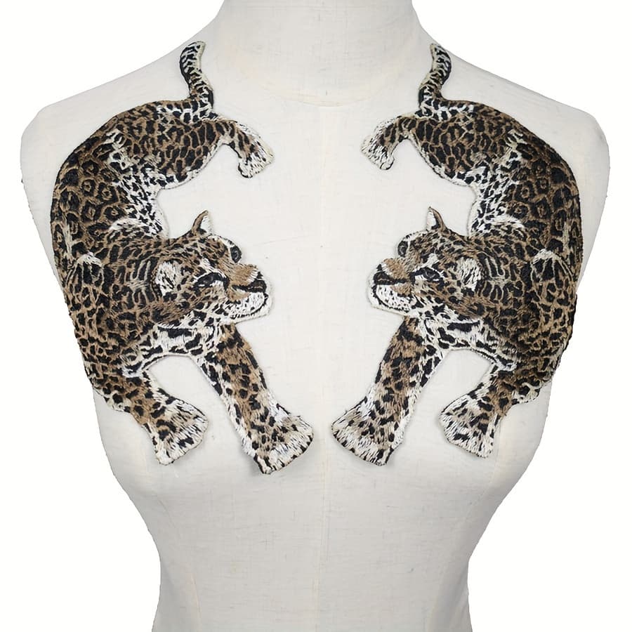 TEMU 1 Pair Water Soluble Embroidery Leopard Cloth Patch