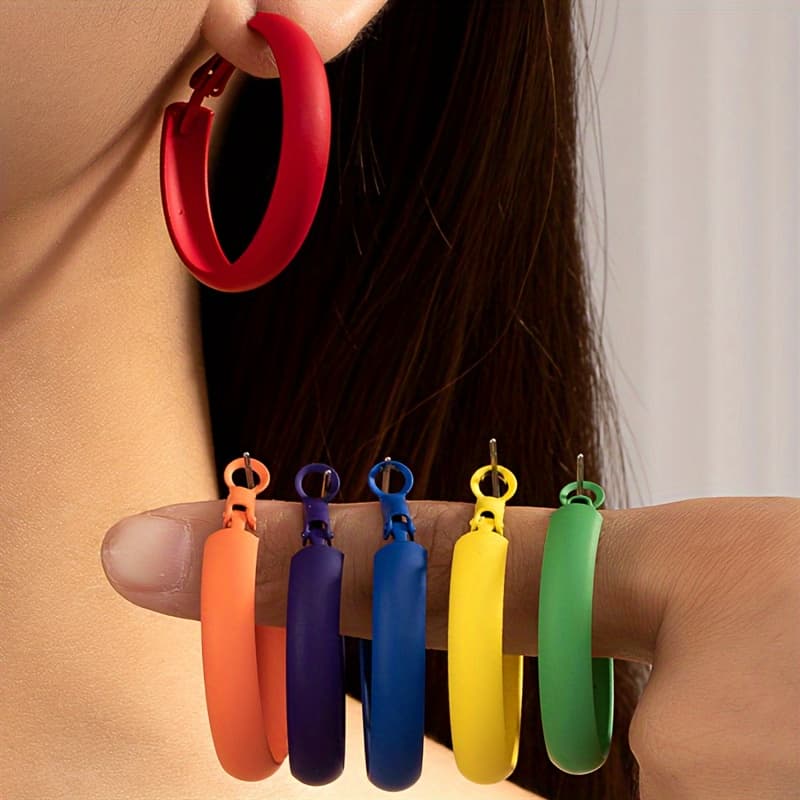 TEMU () Set Of 12 Exquisite Colorful Earrings Iron Jewelry, Vintage Bohemian Style, Beautiful Gifts For Women