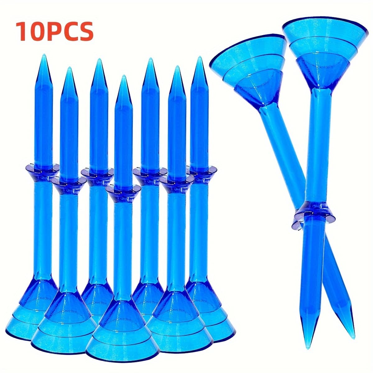 TEMU 10pcs Plastic Golf Tees, Pc Durable Golf Tees With Stability For Friction & Reduction