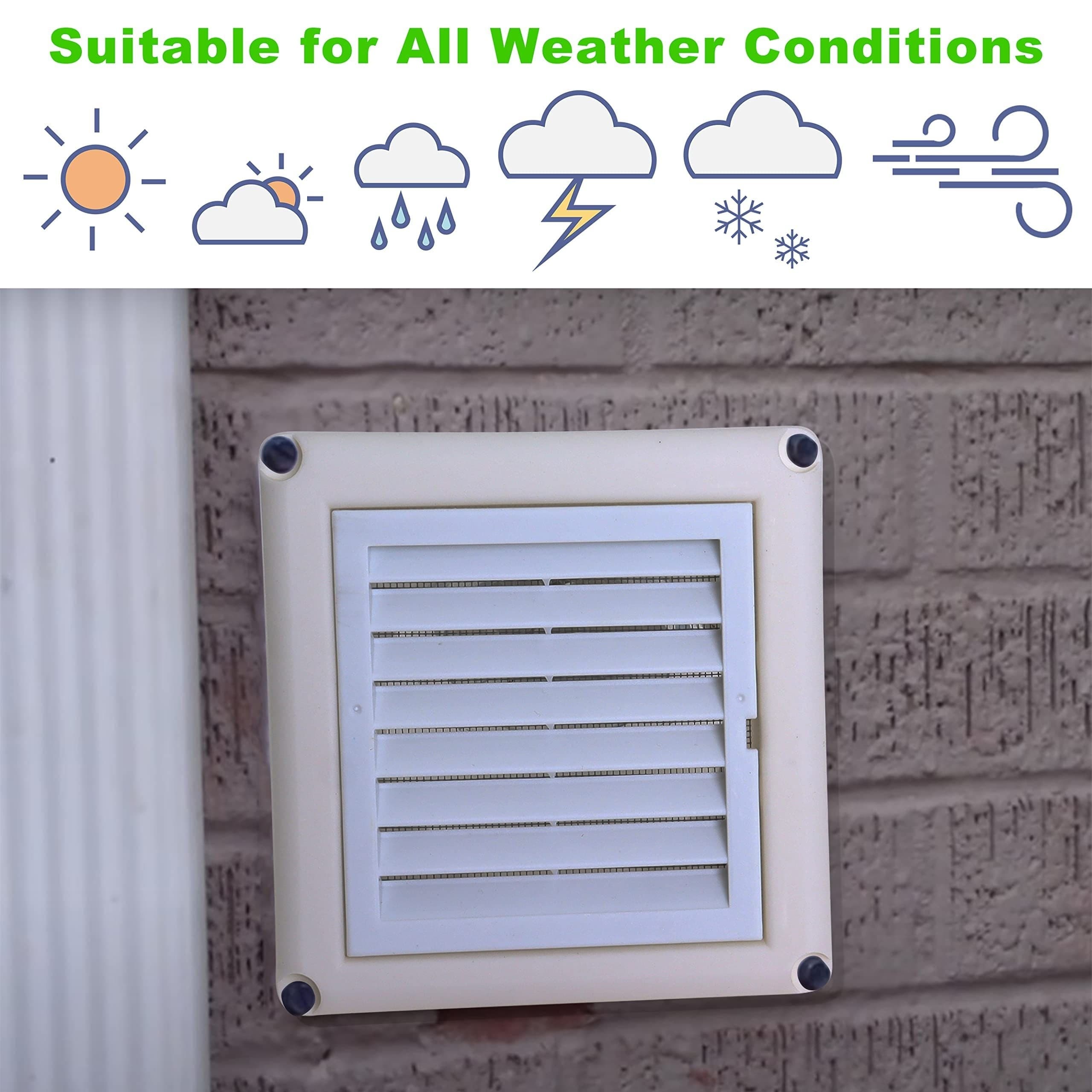 TEMU 4 Inch Louvered Dryer Vent Cover, Exterior Wall Air Vent For Outdoor Bathroom Flat Dryer Vent Kit