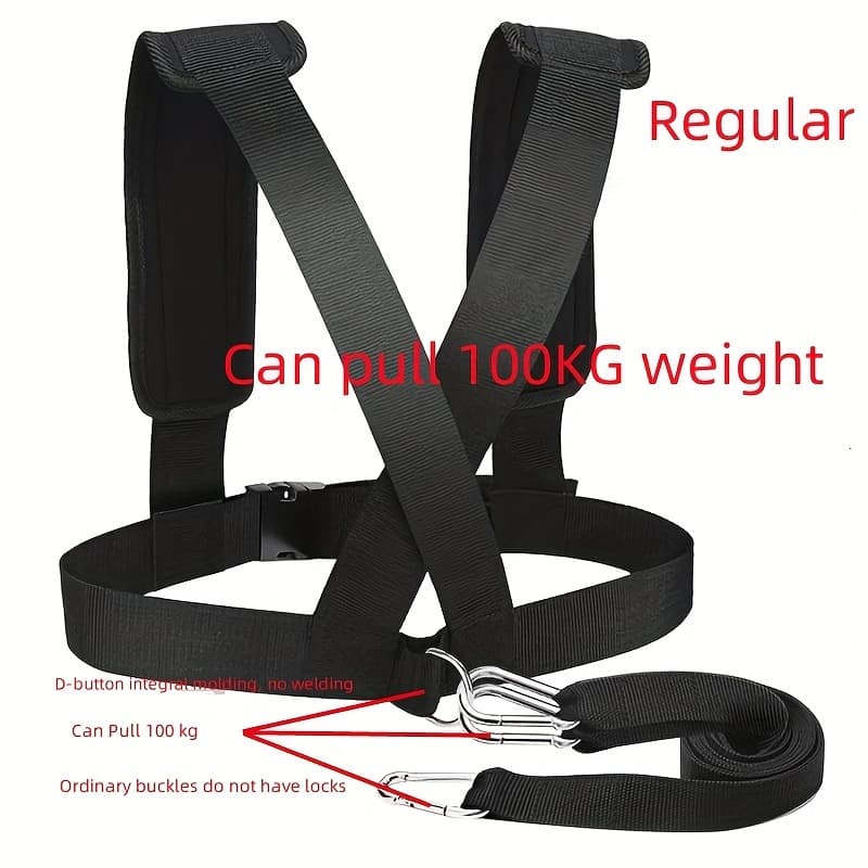 TEMU 2- Sled Pull Straps | Braided Acetate Straps For Running Agility Training, Tire Pulling, And Strength Enhancement, Adjustable Padded Shoulder Straps, Medium Tension, In Standard And Upgraded