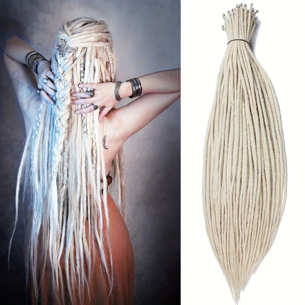 TEMU 36 Inch Dreadlock Extensions Thin 0.6cm Single Ended Synthetic Dreads Extensions Hippie Style Fake Dreads 10 Strands Se Crochet Thin Dreadlocks Extensions For White Girls