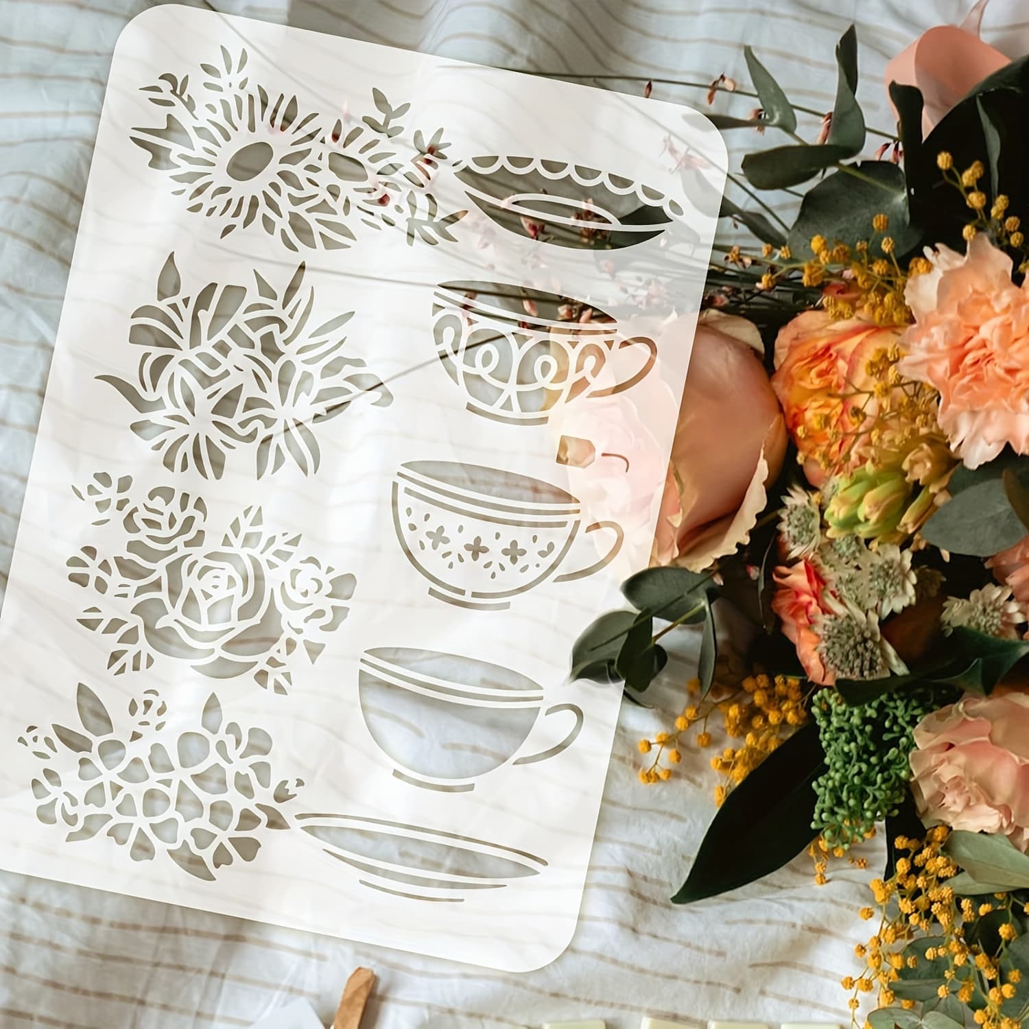 TEMU Reusable & Stencil 8.3x11.7" - Scrapbooking, Fabric, Wood & Furniture Painting
