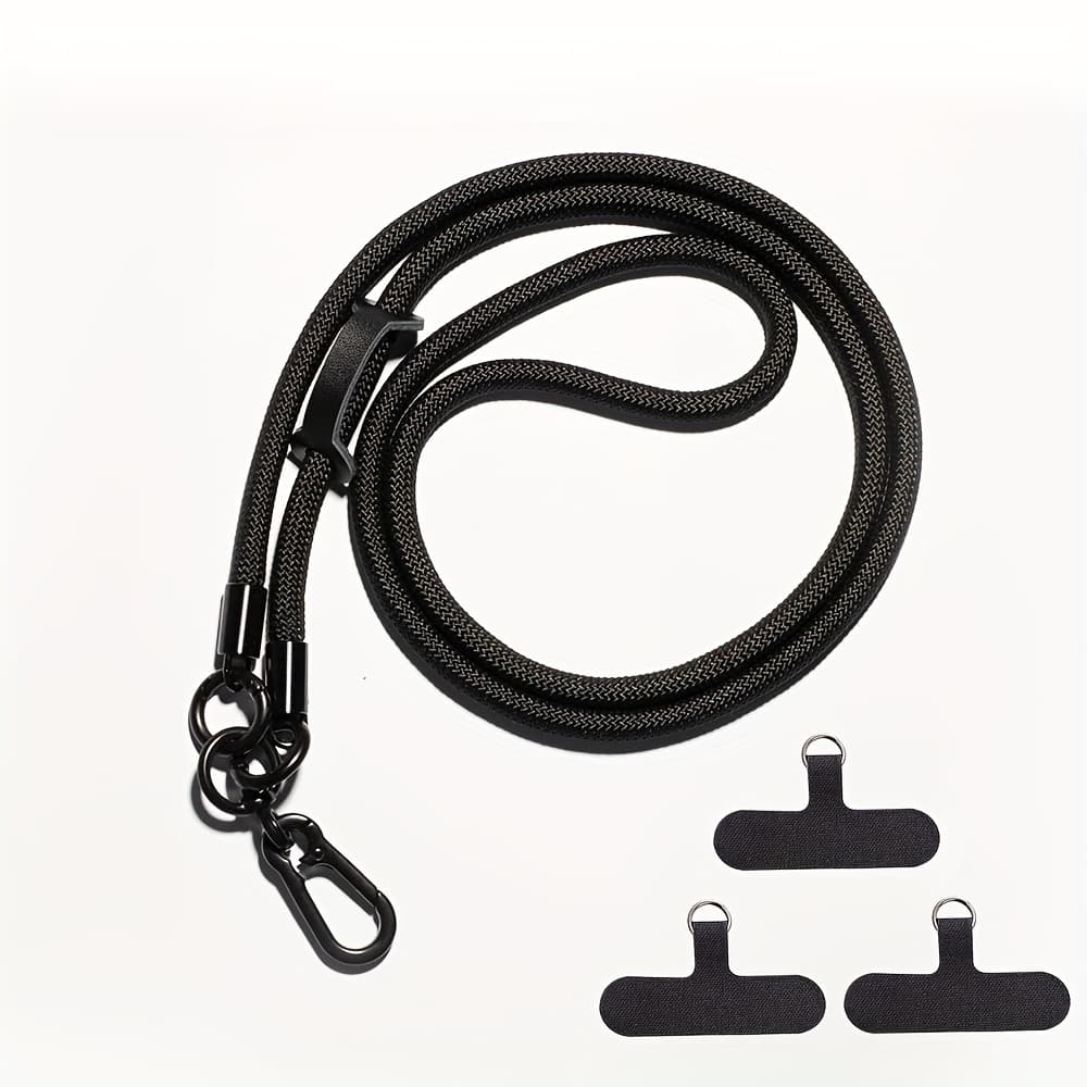 TEMU 120cm Optional Outdoor Functional Phone Camera Lanyard Fashion Anti-lost All-match Durable Thick Rope Shoulder Strap Long Rope, With 3pcs Clips