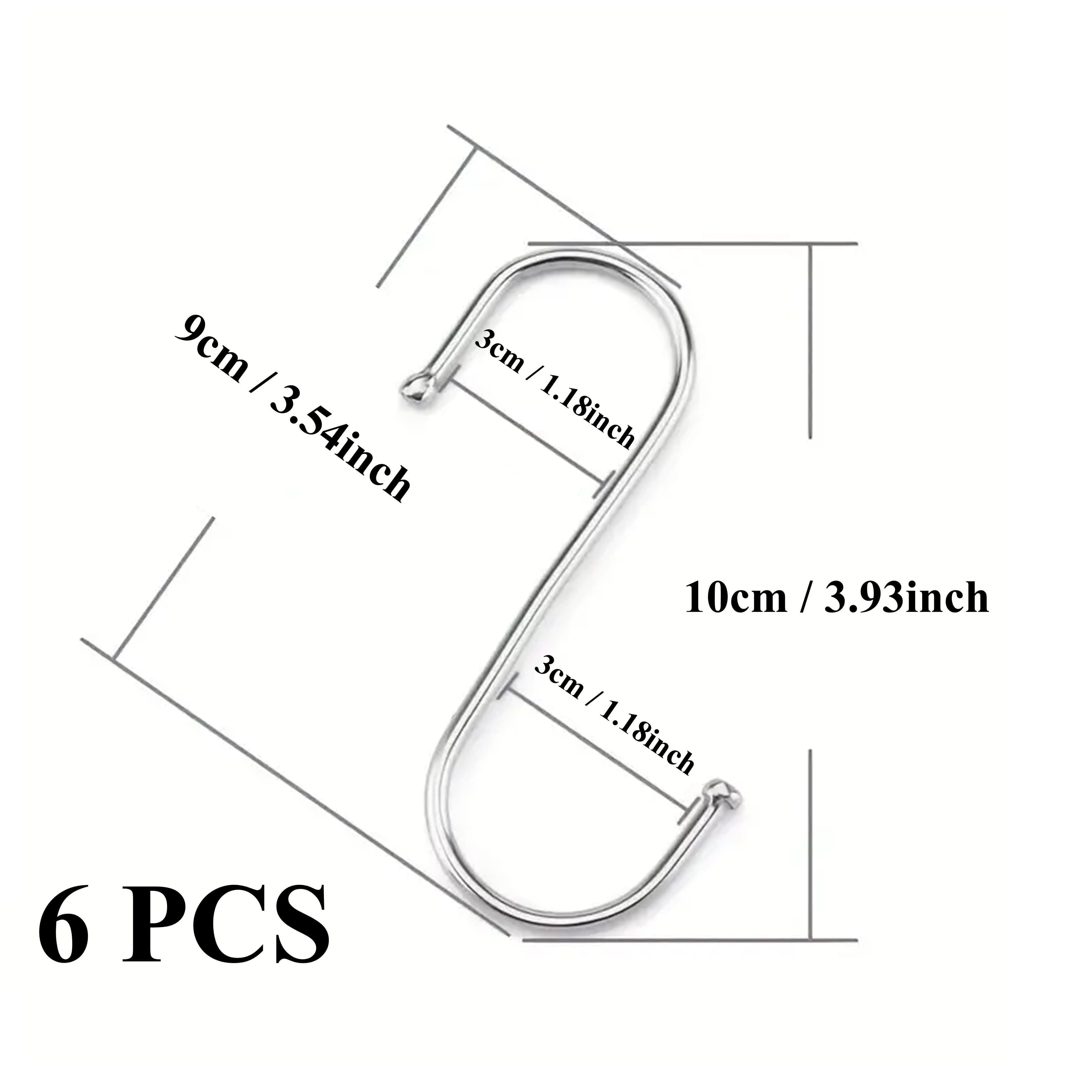 TEMU 6/12pcs Stainless Steel Hooks, Heavy Metal Hooks, Hooks For Kitchen, Bathroom, Bedroom And Office, S Hook Hardware Fasteners For Kitchen, Office, Bathroom And Bedroom