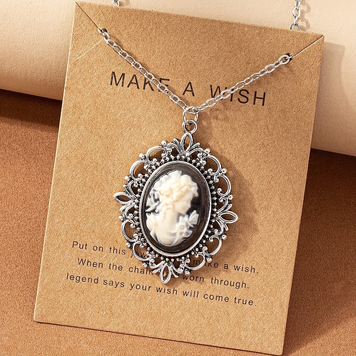 TEMU A Metal Fashionable, Easy, Personalized, And Versatile Woman's Head Necklace