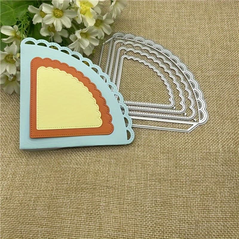 TEMU Fan-shaped Metal Cutting Die Template For Scrapbooking Decoration And Embossing