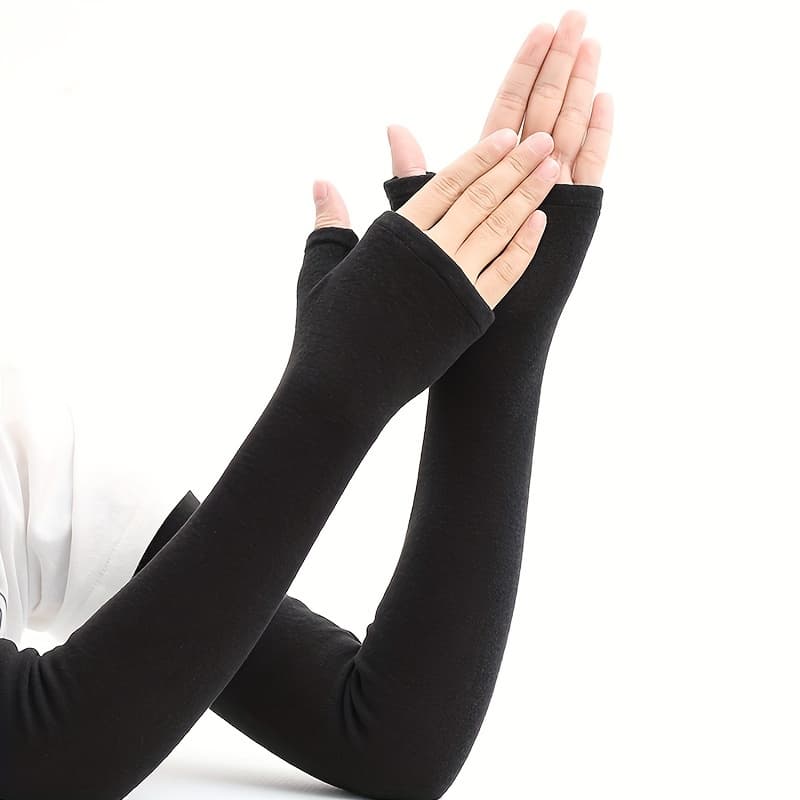TEMU Cashmere Warm Sleeve Covers Women's Autumn Winter Lengthened Sleeve Arm Covers Men's Thickened Fake Sleeves Arm Sleeves 1 Pair