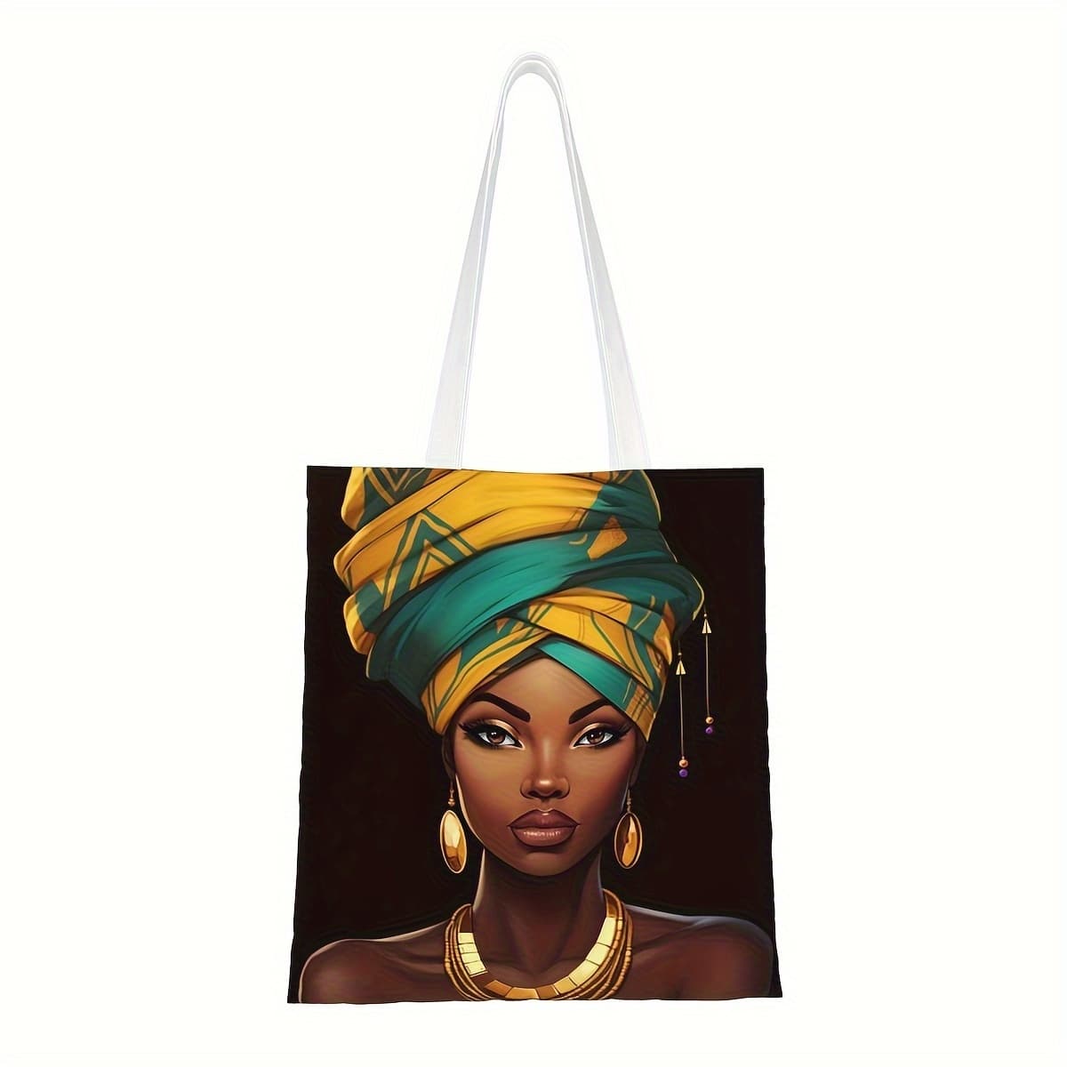 TEMU 1pc Women' African American Stylish Tote Bag Suitable For - Spacious Elegant Handbag For Beach, Work, Travel, Daily Use, Casual & Professional Events, Gift Bag