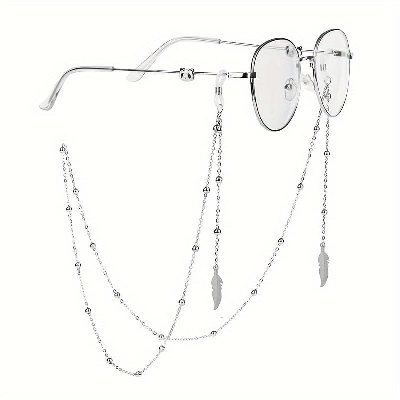TEMU Leaf Pendant Glasses Chain For Women Anti Slip Reading Glasses Lanyard Strap Mask Face Covering Eyewear Retainer