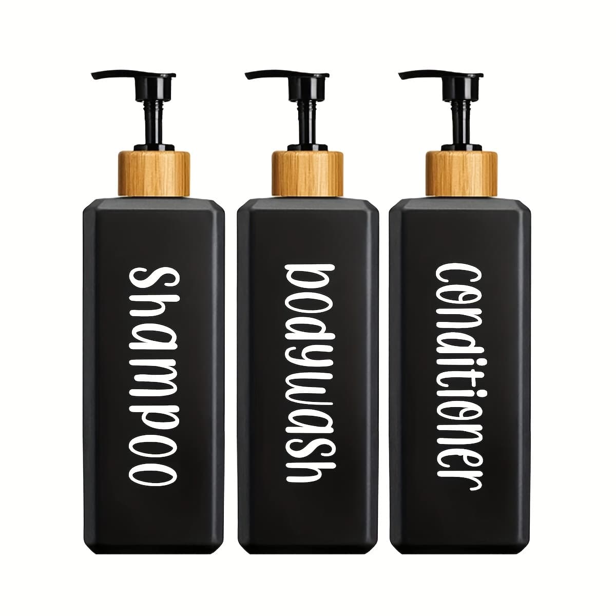 TEMU 3pcs 500ml Bathroom Set: Shampoo, Conditioner, And Body Wash Dispenser