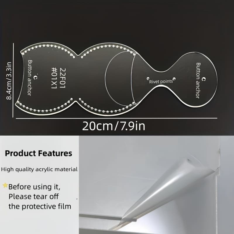 TEMU 1pc Transparent Acrylic Keychain Bag Change Purse Pattern Template Tool Diy Tool Leather Craft