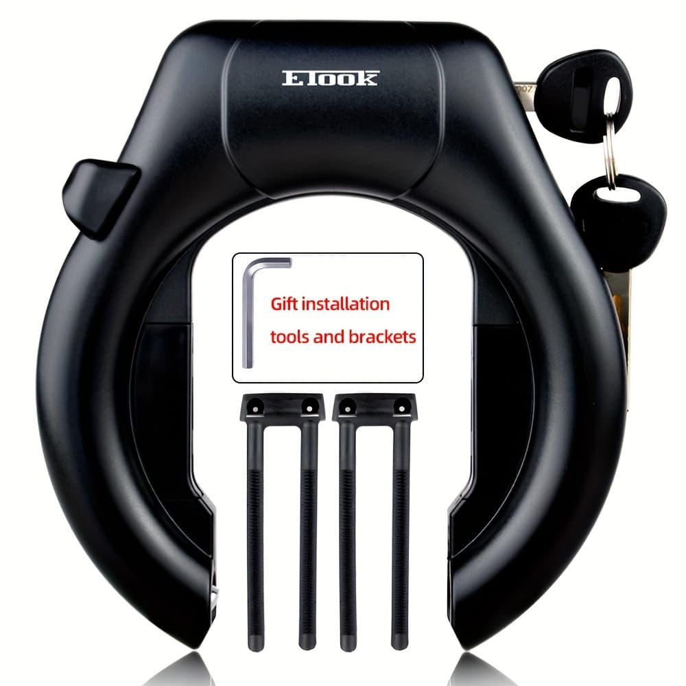 TEMU Etook Bicycle Lock Crab Claw Lock Horseshoe Lock Mountain Bike Road Bike Anti-theft Strong Alloy Frame U-shaped Lock