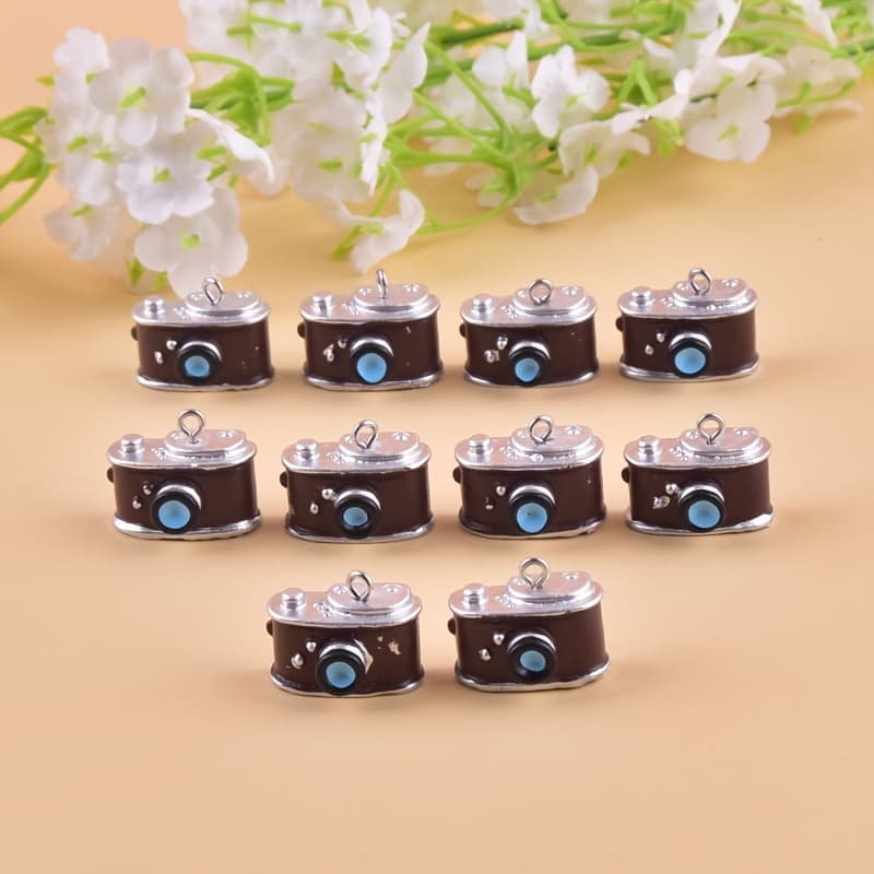 TEMU 10pcs 3d Camera Resin Jewelry Pendant Earring Necklace Additions