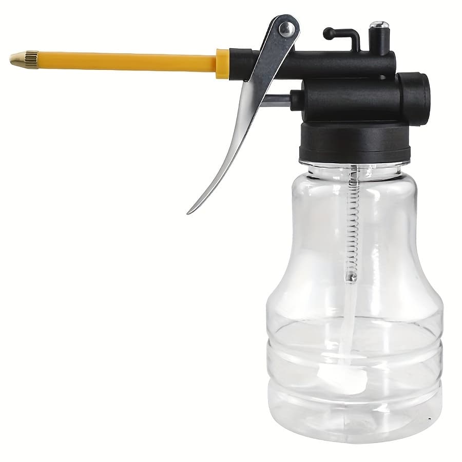TEMU 1pc High Pressure Transparent Oil Bottle, Plastic Hose Drop Resistant Nozzle Oil Filler Oil Bottle Oil Gun
