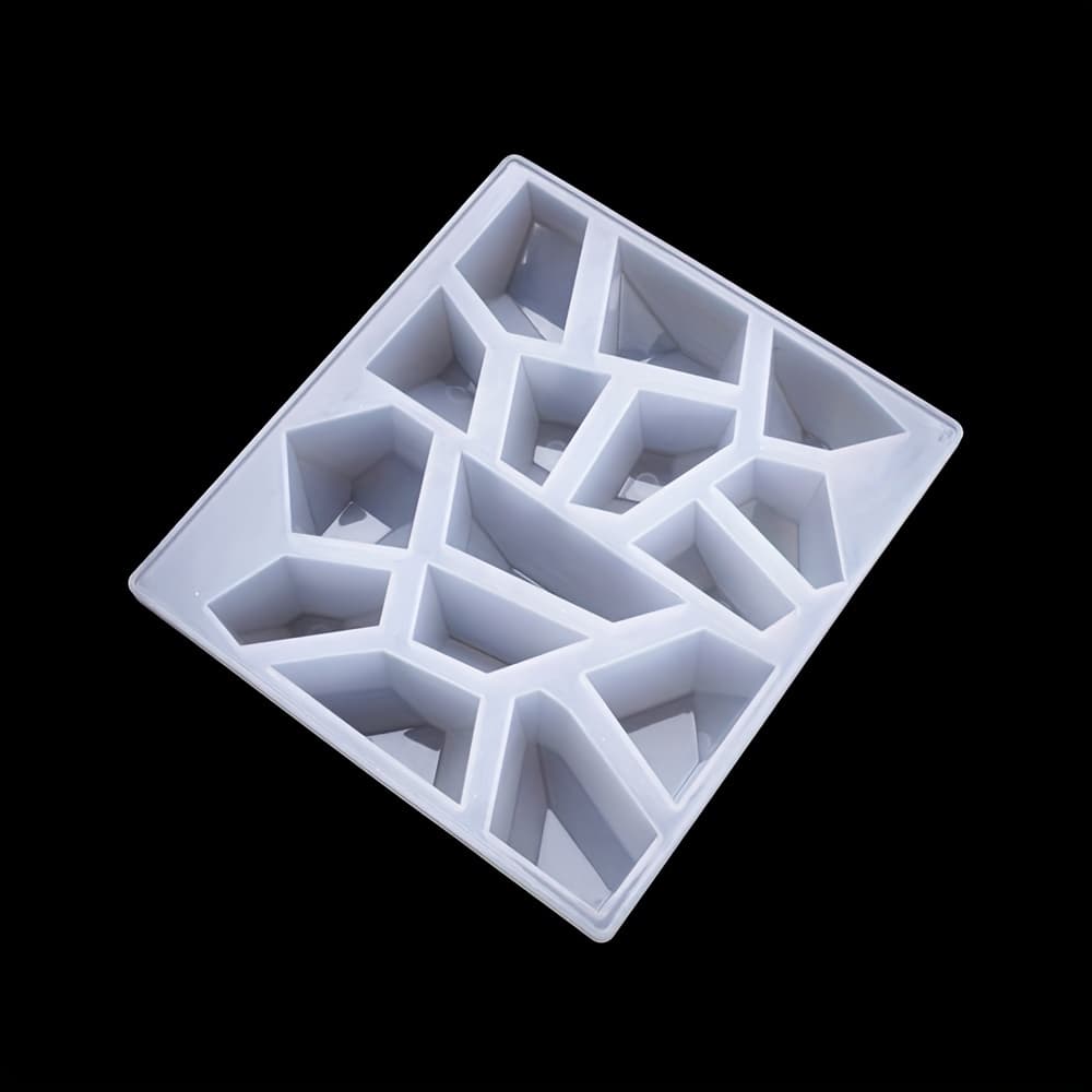 TEMU 1pc Resin Rock Shape Pendants Silicone Mold With 15 Shapes Like Amber Sugar Faceted Pendants Silicone Mold For Diy Jewelry Pendants Candy Making