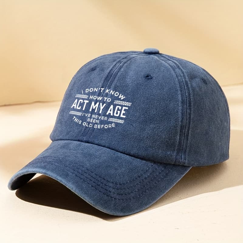 TEMU Letter Print Baseball , Washed Vintage Duckbill Hat, Outdoor Casual Sports Sunshade Hat