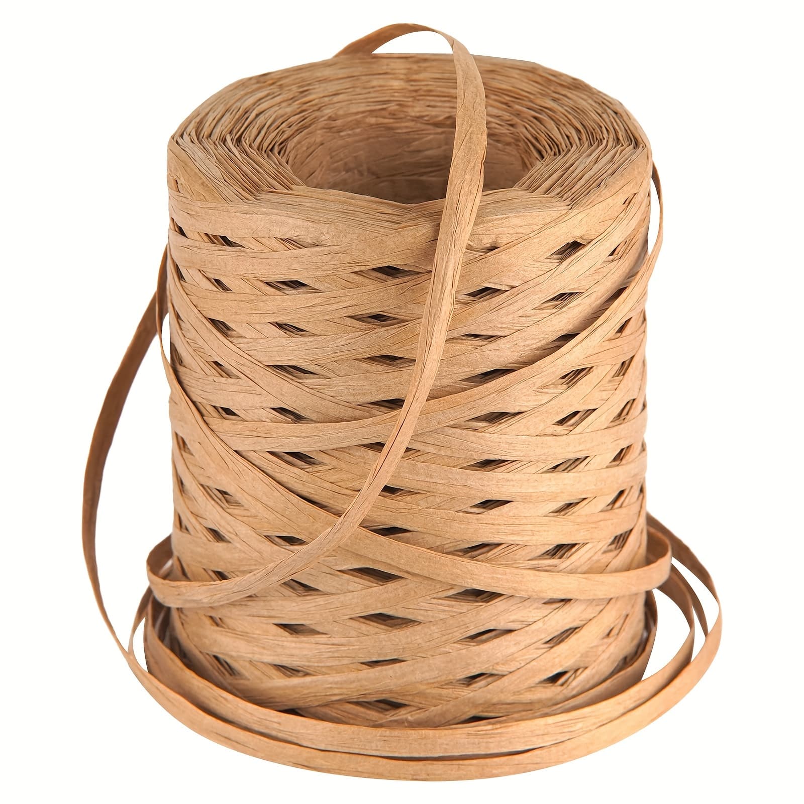 TEMU 1 Roll Total Length Of About 200 Meters, Raffia Grass Ribbon For Gift Wrapping, Raffia Grass Yarn For Crochet Knitting, Raffia Grass Paper Ribbon For Crafts, Packaging Paper Linen Thread Ribbon