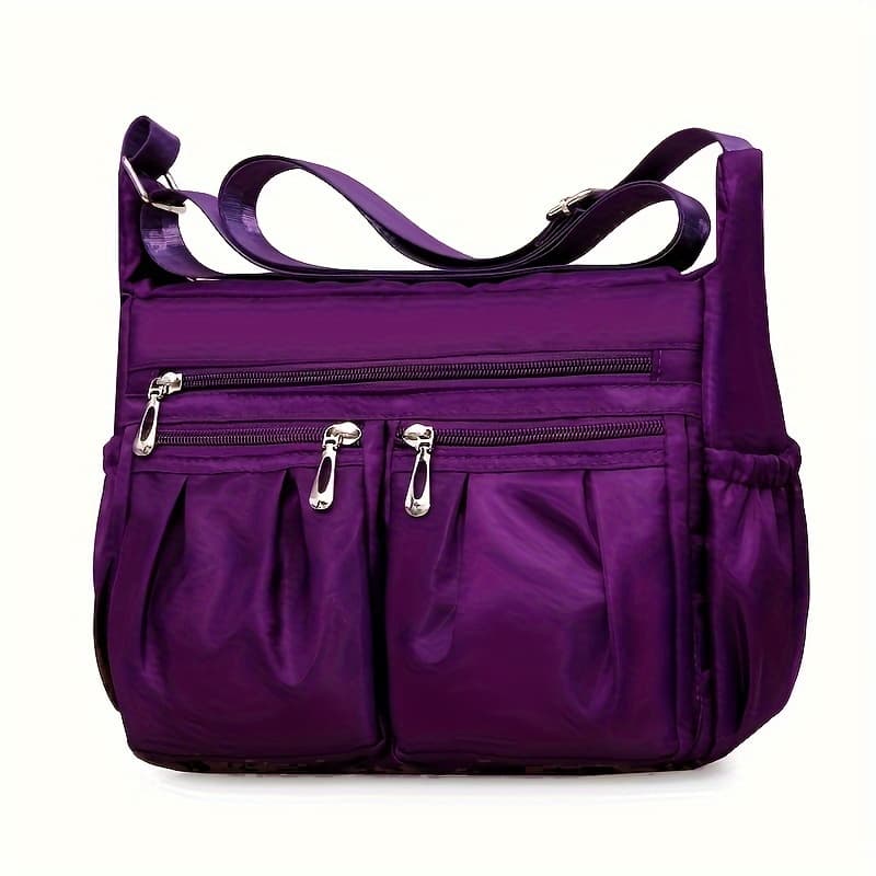 TEMU New Zipper Closure Women's Backpack, Single Shoulder Crossbody Nylon Solid Color Middle-aged Mother Bag