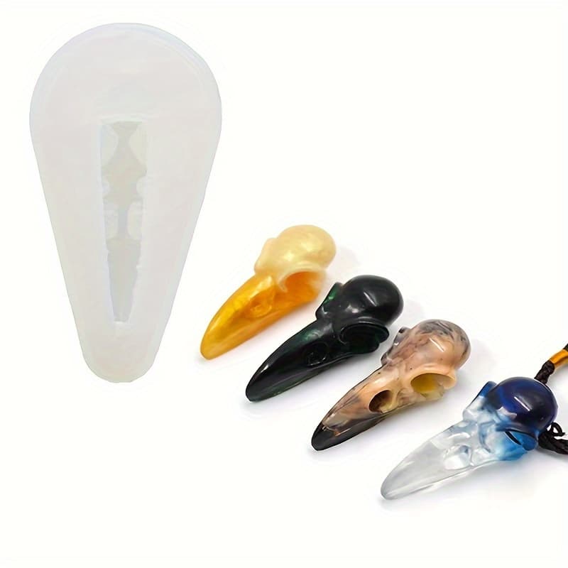 TEMU 1pc Silicone Mold Bird Beak Skeleton Head Mold Crow Mold Jewelry Making Resin Reusable Tools Uv Resin Molds
