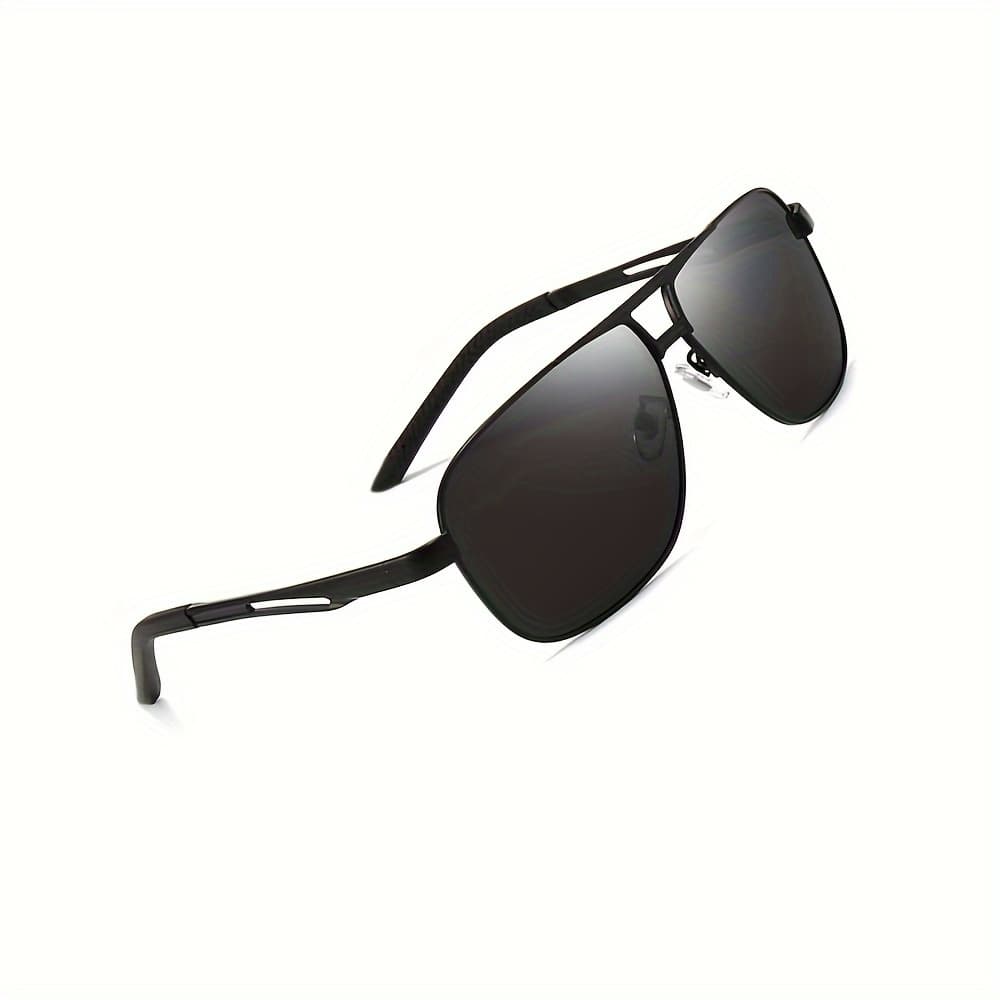 TEMU Men's Polarized Fashion Glasses With Metal Frame And Reflective Lenses - Reduce Glare For, Fishing, And Activities