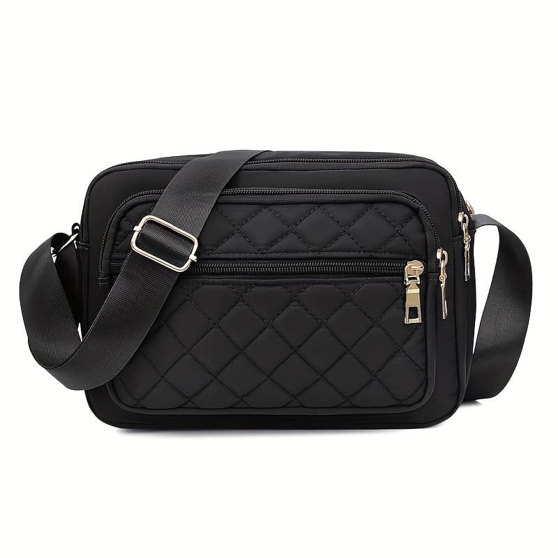 TEMU Nylon Rhombus Embroidered Women's Bag Crossbody Bag Fashionable Versatile Small Square Bag Shoulder Bag