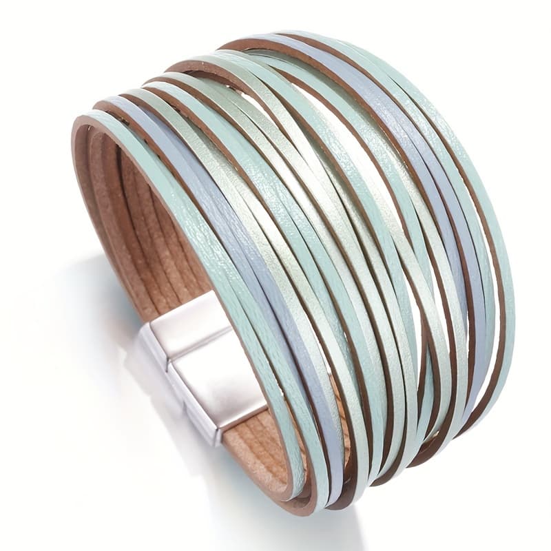 TEMU Boho Synthetic Leather Bracelet For Men Women Fashion Ladies Slim Strips Multilayer Bracelet Female Jewelry Gift