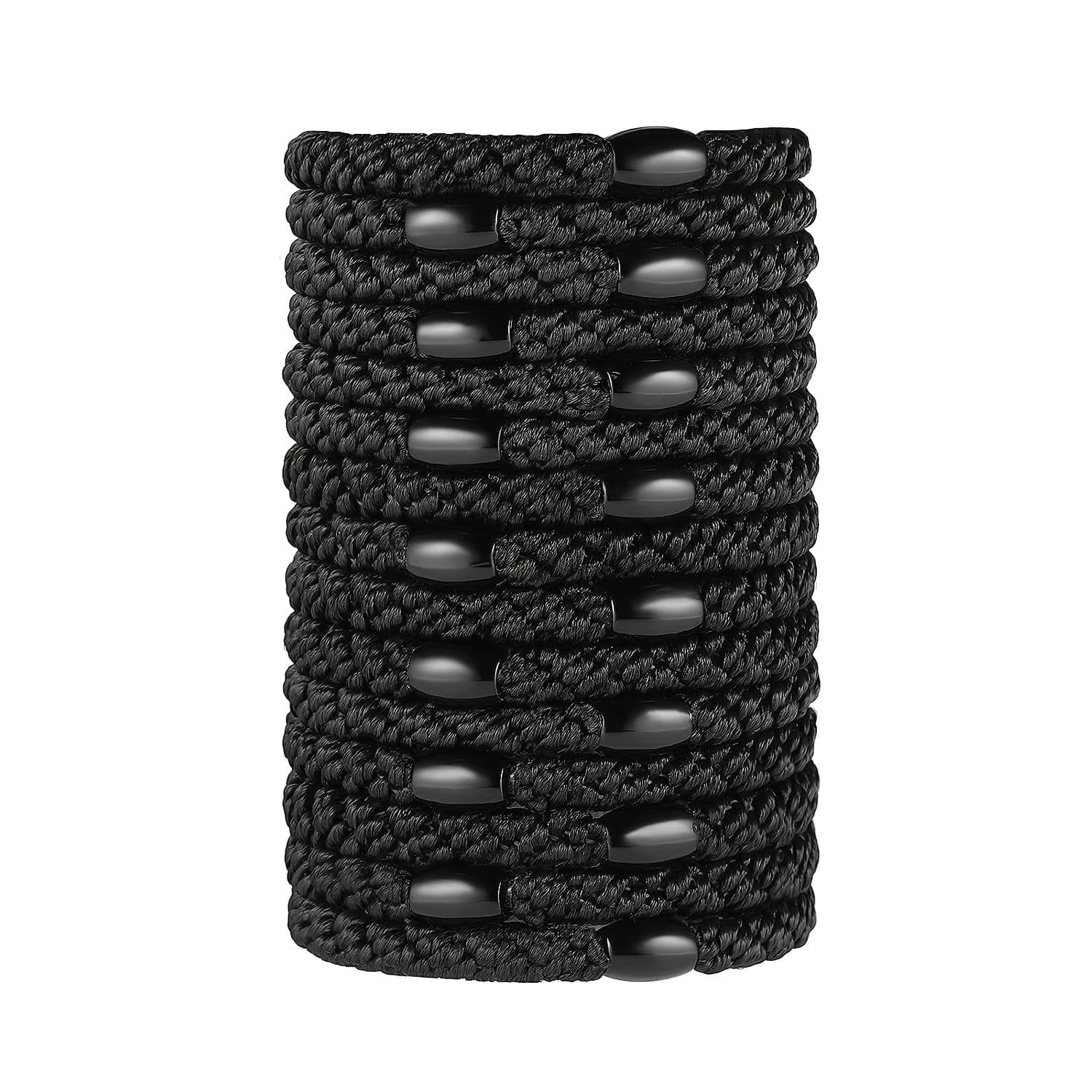 TEMU 15pcs Women's Fashionable Simple Elastic Hair Ties For Ponytails, Suitable For Thick Hair, Damage-free And No-crease Hair Elastics