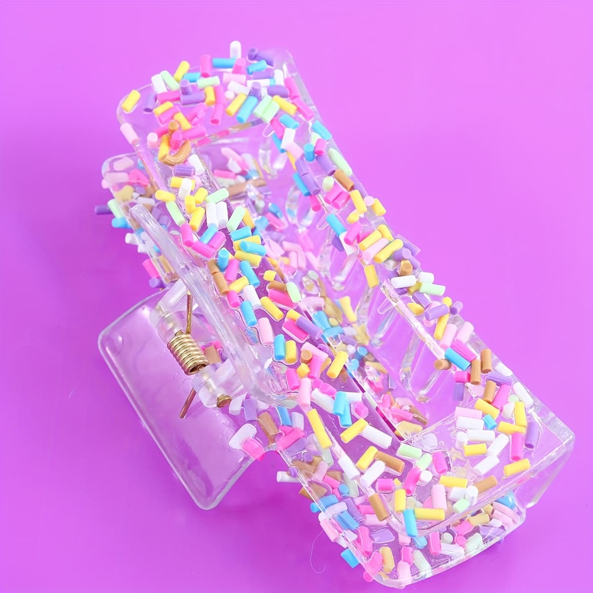 TEMU 1pc Plastic Multiple Colors Sweet Heart Basic Women Hair Claw Clip