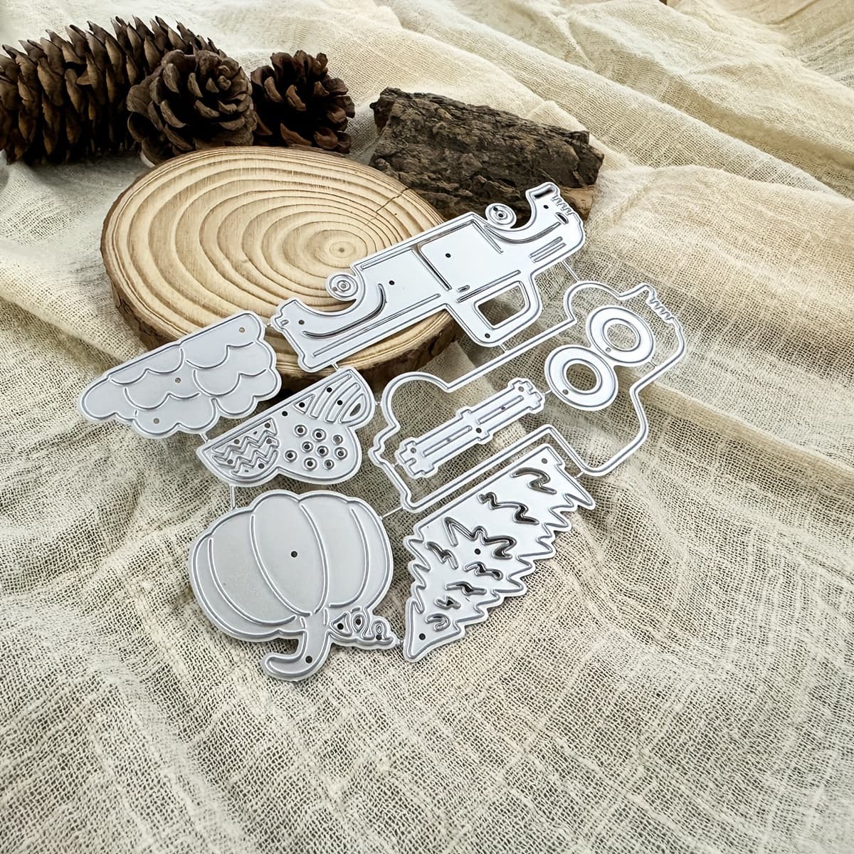 TEMU Original Interesting Holidays Layer Truck Metal Cutting Dies Scrapbooking Album Greeting Cards Home Decoration Holiday Handle Hand Made