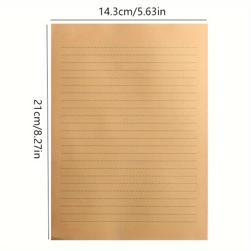 TEMU 50 Sheets A5/b5/a4 Easy Retro Thickened Ruled Dotted Style Stationery