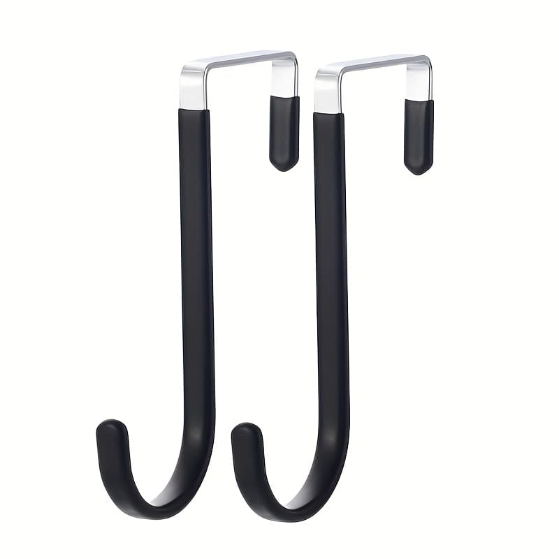 TEMU 2pcs/4pcs Heavy Duty Door Hanger Hooks, No Scratches, Perfect For Hanging Clothes, Towels, Hats, Coats & Bags In Bedroom, Bathroom, Kitchen & Living Room