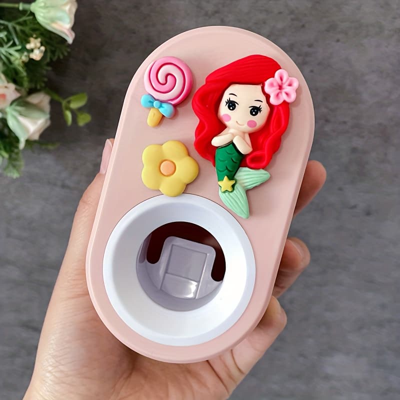 TEMU Easy-install Dinosaur Cartoon Toothpaste Dispenser - No-drill Wall Mount, Automatic Squeeze Holder For Bathroom Accessories