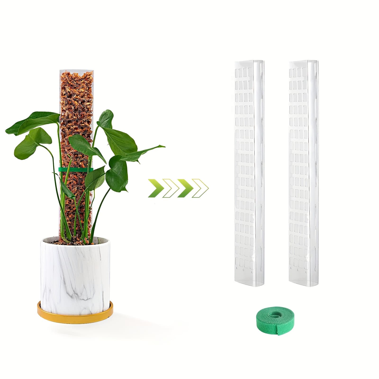 TEMU 2-pack, 15-inch Plant Climbing Frame, Sphagnum Moss Pole, Plant Climbing Support, Trellis, Suitable For Home Decor, Indoor Planting Supplies, Green Plant Hanging Pot, Courtyard, Lawn
