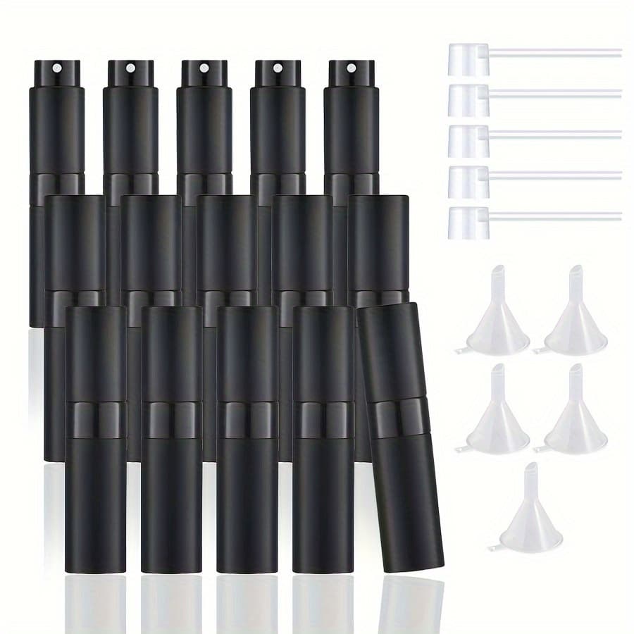 TEMU 5/10/15pcs Portable Empty Bottle Travel Sub-bottle Glass Liner 8 Ml Metal Aluminum Refillable Perfume Bottle Cosmetic Spray Bottle Transparent Portable