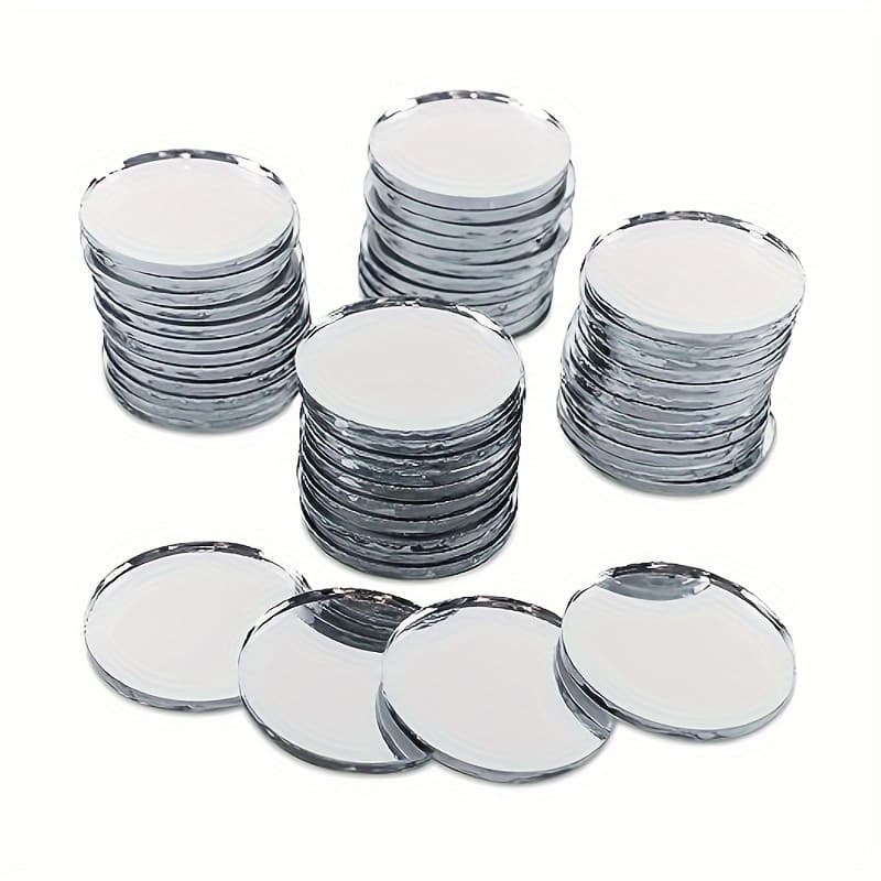 TEMU 50pcs Mini 1 Inch Small Round Glass Mirror Circles For Arts Crafts Projects, Traveling, Framing, Decoration